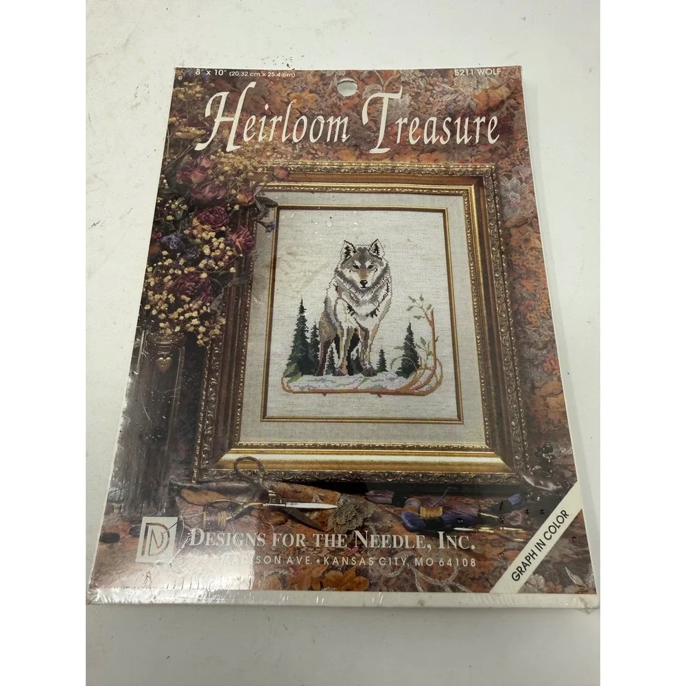 Vintage Designs for the Needle Heirloom Treasure Wolf Cross Stitch Kit 5211 1992